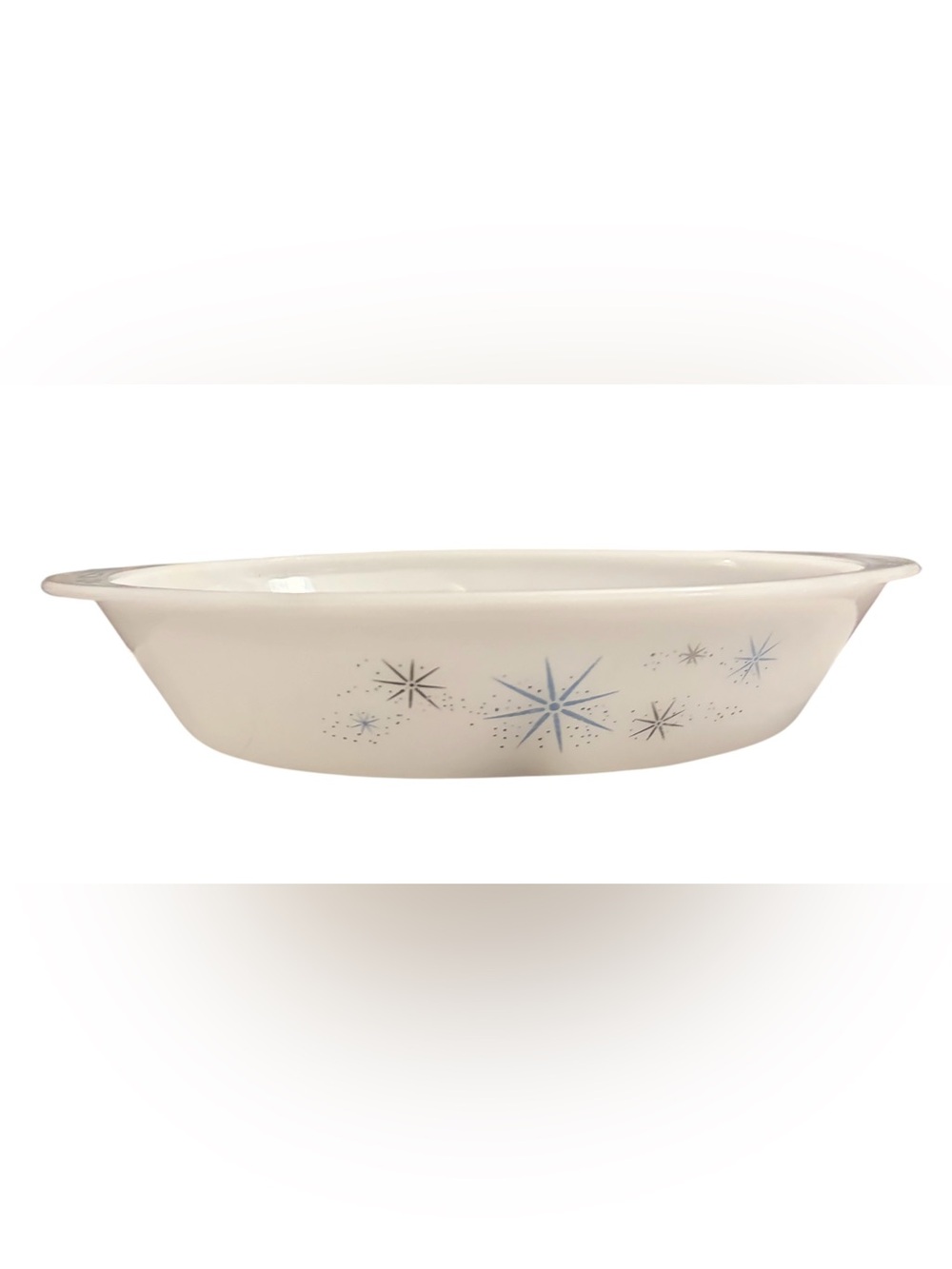 Glasbake 1960’s Vintage Atomic Starburst Divided Casserole Dish Model J-2352